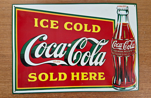 Coca cola blechschild - blechschild, 'ice