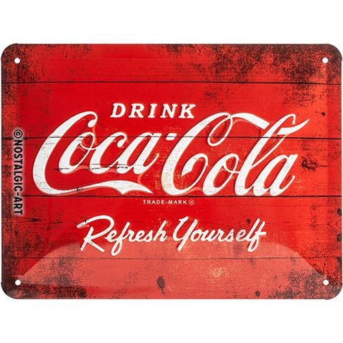 Relief blechschild coca cola - relief-blechschild, "coca