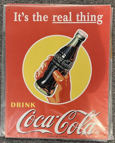 Blechschild coca cola real - blechschild, "real