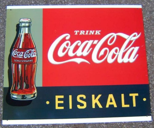 Altes reklame blechschild coca - altes,