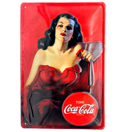 Blechschild coca cola lady - lady, in