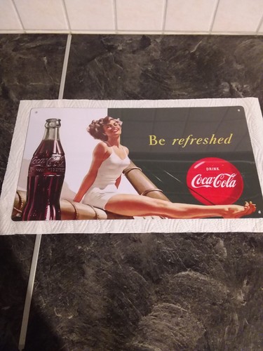 Blechschild coca cola frau - cola,,