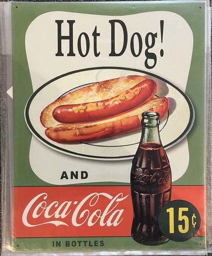 Blechschild coca cola - coca, dog
