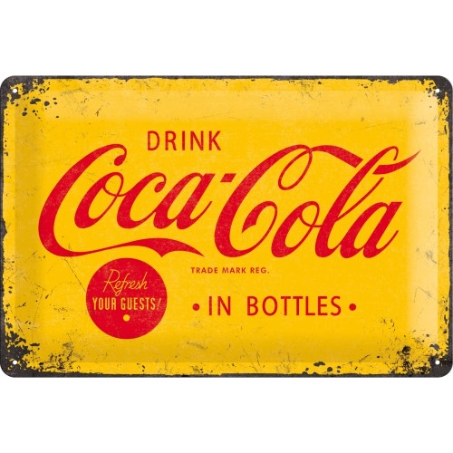 Blechschild coca cola yellow - cola,