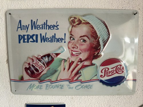 Vintage blechschild coca cola - blechschild,