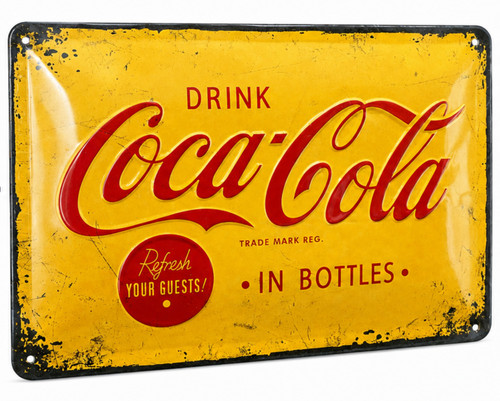 Vintage coca cola blechschild - vintage,