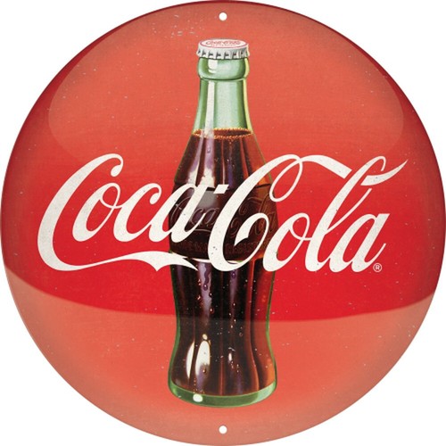 Coca cola blechschild rund - coca-cola, blechschild,
