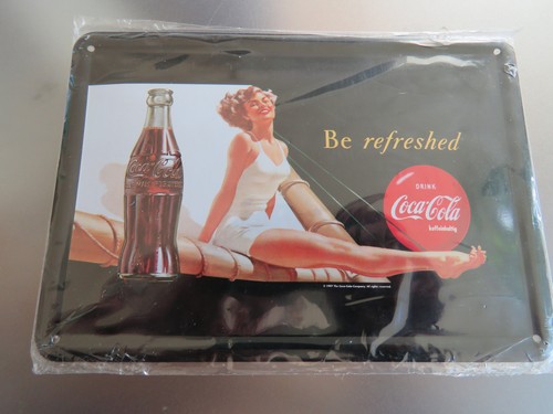 Coca cola blechschild frau - coca,